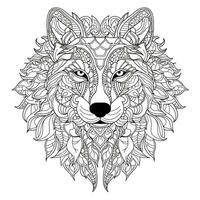 Mandala Wolf Coloring Pages photo