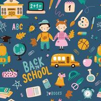 Back to school seamless pattern. Vector illustration.