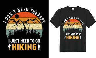 Camping T shirt design. Hiking T shirt design vector. Funny Outdoor Retro Vintage Camper Camping T-shirt Design,with mountain,silhouette,trees in vintage style.Adventure Tshirt design.poster,print,tee vector