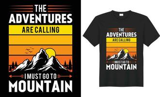 Camping T shirt design. Hiking T shirt design vector. Funny Outdoor Retro Vintage Camper Camping T-shirt Design,with mountain,silhouette,trees in vintage style.Adventure Tshirt design.poster,print,tee vector