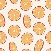 Seamless pattern with orange slices vector