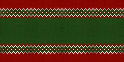 Ugly Christmas Sweater Party. Template with place for text. Knitted pattern. vector