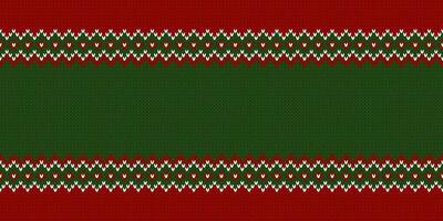 Ugly Christmas Sweater Party. Template with place for text. Knitted pattern. vector