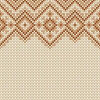 Winter knitted wool sweater pattern with snowflakes and place for text. vector