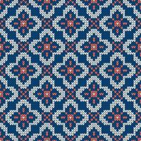 Scandinavian knitted seamless pattern. Norwegian sweater with snowflakes. vector