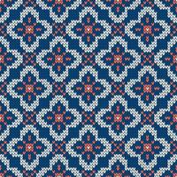 Scandinavian knitted seamless pattern. Norwegian sweater with snowflakes. vector