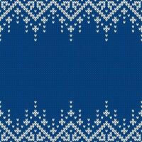 Winter knitted wool sweater pattern with snowflakes and place for text. vector