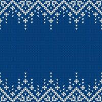 Winter knitted wool sweater pattern with snowflakes and place for text. vector