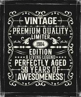 Vintage premium quality 1984 limited edition aged to perfection all original t-shirt design vector