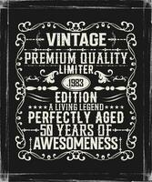 Vintage premium quality 1983 limited edition aged to perfection all original t-shirt design vector