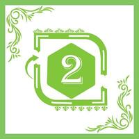 Organic Leaf Design with Number 02 vector