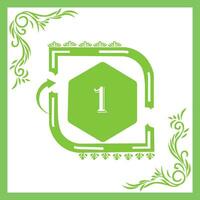 Organic Leaf Design with Number 01 vector