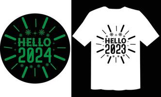 Hola 2024 ornamento t camisa diseño vector