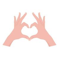 Heart gesture with hands. Symbol of a declaration of love. Vector illustration isolated on white background.
