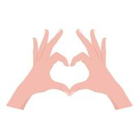 Heart gesture with hands. Symbol of a declaration of love. Vector illustration isolated on white background.