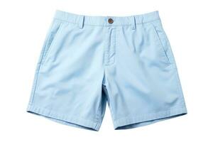 Blue summer shorts isolated on white background. Generative AI photo