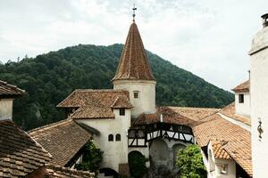 The Bran Castle in Romania. Dracula medieval castle in Carpathians, Transylvania. photo