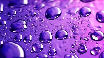 generativo ai, lavanda color. textura de ligero Violeta púrpura gel con gotas y olas en suave antecedentes. líquido belleza producto de cerca foto