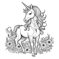 Unicornio para colorear para niños. foto