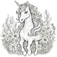 Unicornio para colorear para niños. foto