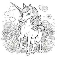 Unicornio para colorear para niños. foto