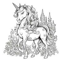 Unicornio para colorear para niños. foto