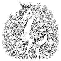 Unicornio para colorear para niños. foto