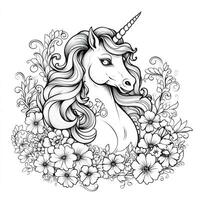 Unicorn Coloring Pages For Kids photo