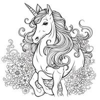 Unicornio para colorear para niños. foto