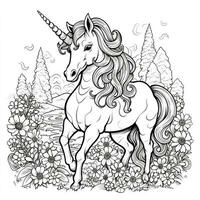 Unicornio para colorear para niños. foto