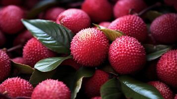 , Macro Fresh Juicy of lychee fruit background. Closeup photo, summer Thailand food. photo