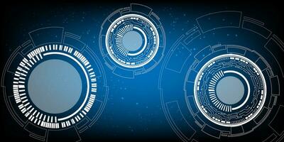 concepto de vector de holograma circular ai hud para pantalla de negocio de fondo de elemento de tecnología futura