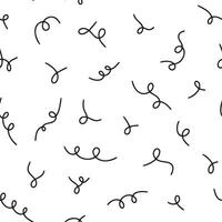 Line doodle seamless pattern. Modern abstract elements on white background. vector