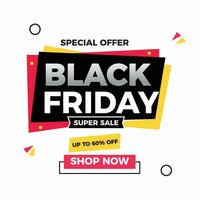 Special Black Friday Super Sale Discount template. vector