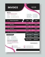 Neat and clean invoice template vector design with colorful.