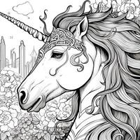 Unicorn Coloring Pages Comic Style photo