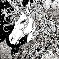 Unicorn Coloring Pages Comic Style photo