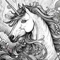 unicornio colorante paginas cómic estilo foto