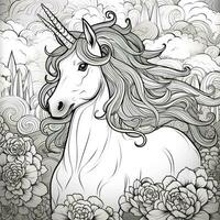 Unicorn Coloring Pages Comic Style photo