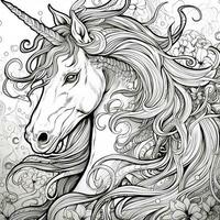 unicornio colorante paginas cómic estilo foto