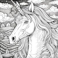 Unicorn Coloring Pages Comic Style photo