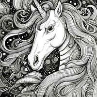 unicornio colorante paginas cómic estilo foto