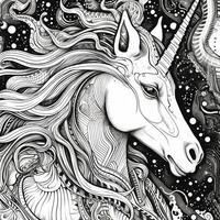 Unicorn Coloring Pages Comic Style photo