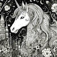 unicornio colorante paginas cómic estilo foto