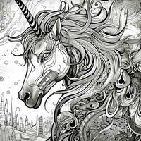 Unicorn Coloring Pages Comic Style photo