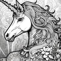 Unicorn Coloring Pages Comic Style photo