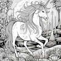 Unicorn Coloring Pages Comic Style photo