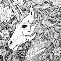 unicornio colorante paginas cómic estilo foto