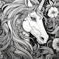 Unicorn Coloring Pages Comic Style photo