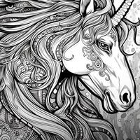 Unicorn Coloring Pages Comic Style photo